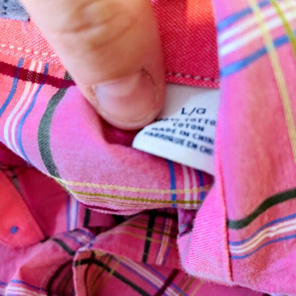 Tommy Bahama Jeans Mens Shirt Island Modern Fit Pink Plaid Long Sleeve Size L - Picture 12 of 15